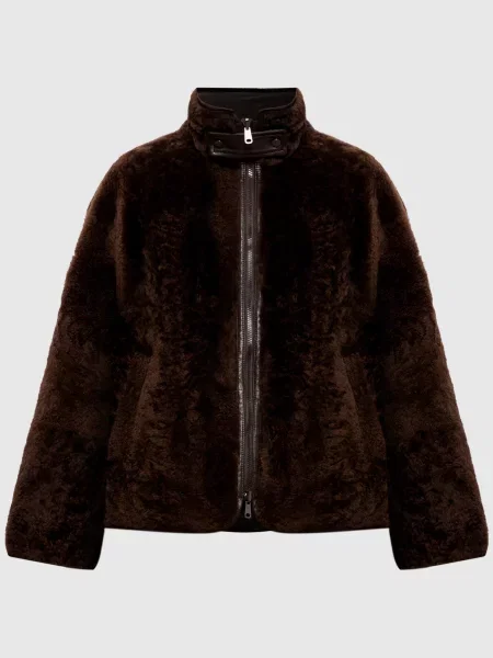 Двостороння куртка з хутром Brunello Cucinelli коричнева