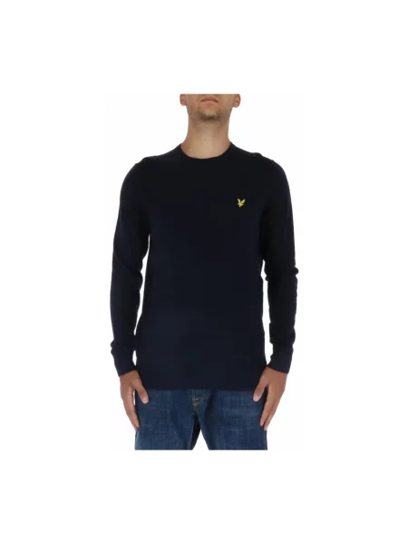Dzianinowy sweter Lyle & Scott niebieski
