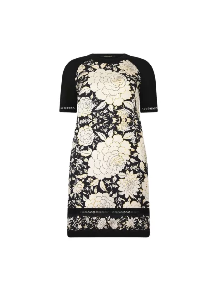 Mała mały sukienka mini Roberto Cavalli z nadrukiem czarna
