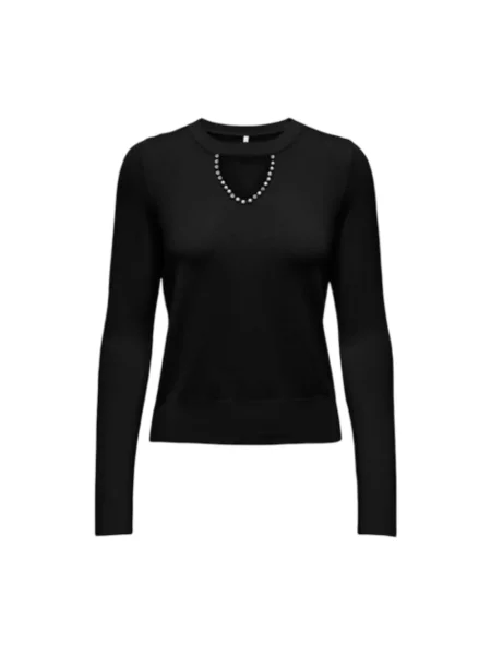 Dzianinowy sweter Only z długim rękawem czarny