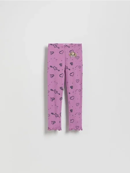 Reserved Prążkowane legginsy Psi Patrol fioletowy