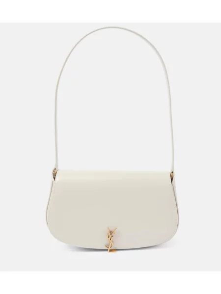 Kožna kožna torba Saint Laurent bijela