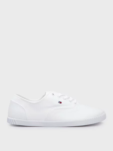 Кружевные кеды Tommy Hilfiger на шнуровке белые