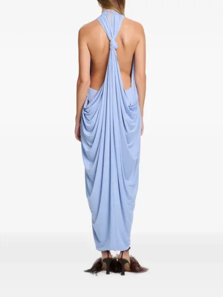 Rochie maxi Axel 113 cu gât halter albastru