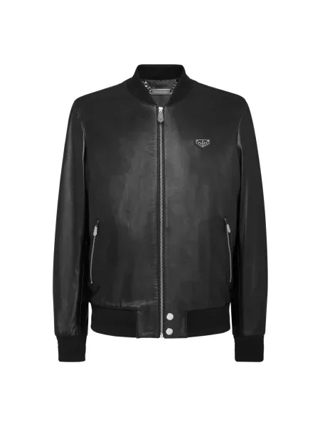 Kurtka skórzana Philipp Plein czarna