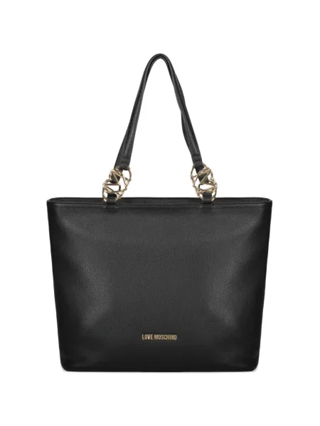 Geantă de mână Love Moschino cu autograf negru