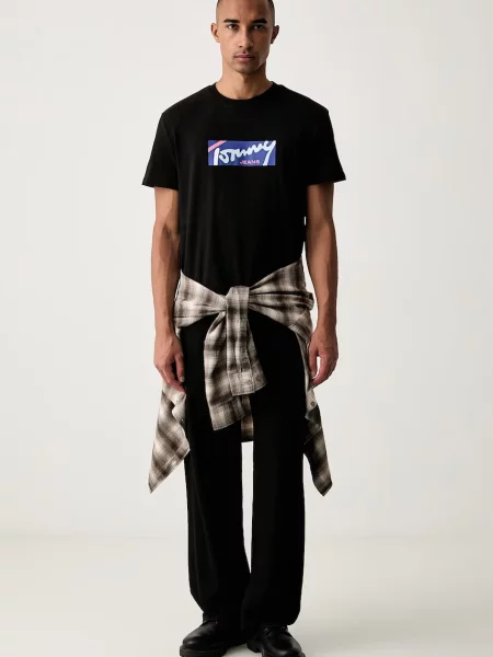 Tommy Jeans tričko pánske čierna