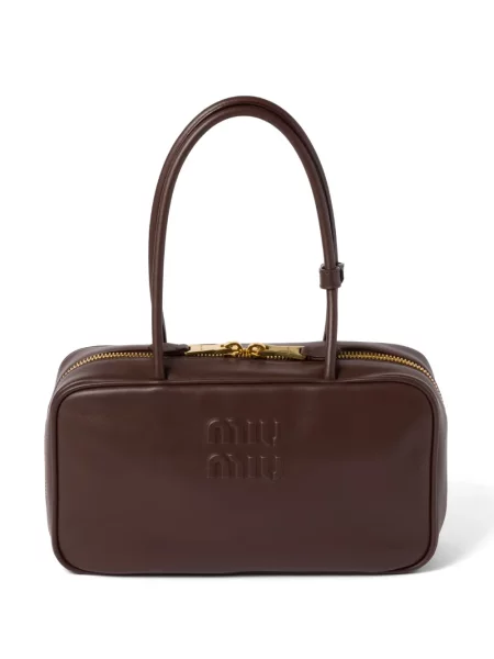 Geanta de piele Miu Miu din piele maro