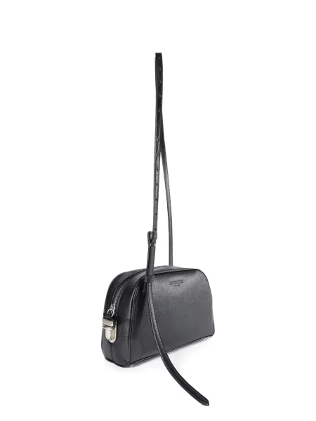 Geanta de piele Ann Demeulemeester din piele cu imagine negru