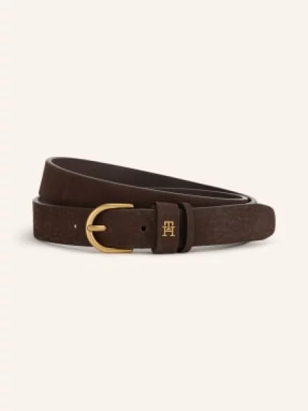 Tommy Hilfiger Pasek Skórzany braun brązowy
