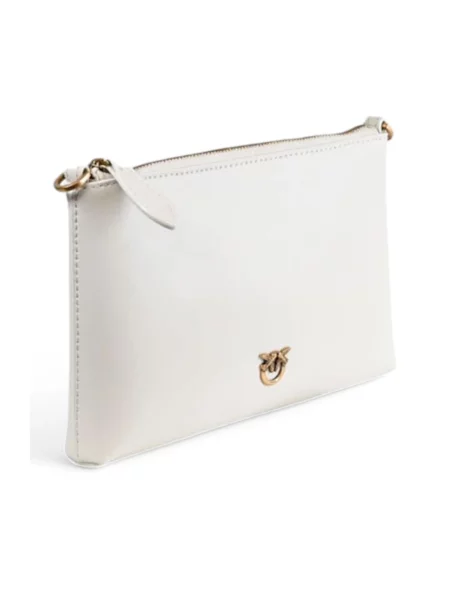 Pinko kopertówka skórzana beżowy biała