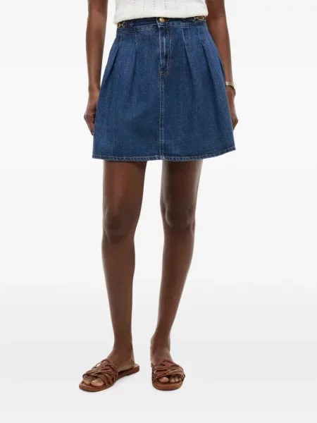 Fusta mini Tommy Hilfiger cu autograf albastru