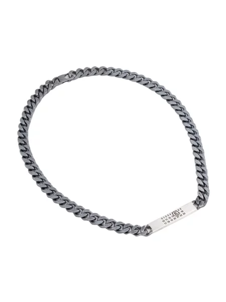 Naszyjnik Mm6 Maison Margiela z logo szary