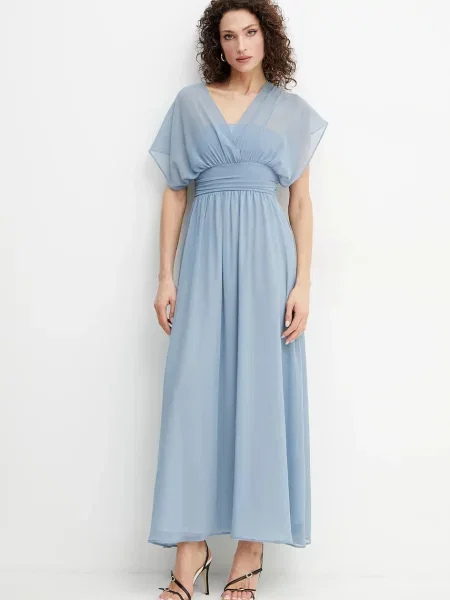 Marella sukienka Emme by Marella maxi rozkloszowana niebieski