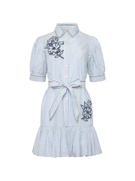 Rochie Cinq A Sept cu model floral cu aplicații alb