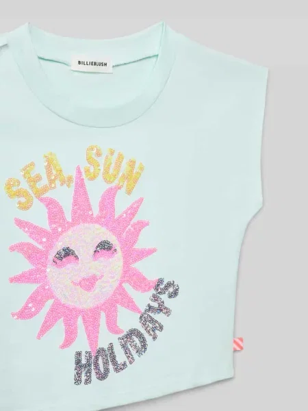 T-shirt z czystej Bawełny Billieblush miętowa
