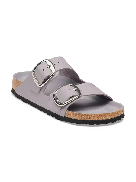 Birkenstock шльопанці шкіряні Arizona Big Buckle Natural Leather Patent