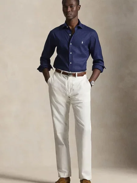 Polo Ralph Lauren koszula z lnem granatowa