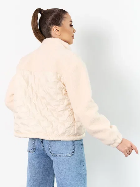 Демісезонна куртка ISSA Plus молочний комбінований верх