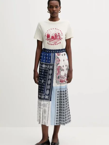 Спідниця Weekend Max Mara LUNA midi розкльошена синій