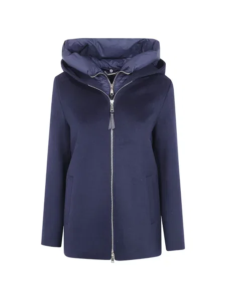 Palton Seventy cu glugă albastru