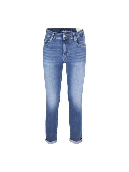 Skinny jeansy skinny Liu Jo o skróconej długości niebieskie