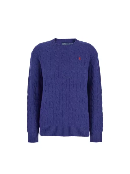 Sweter wełniany z mieszanki wełny lana i kaszmiru Polo Ralph Lauren niebieski