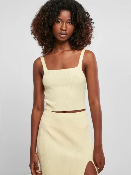 Dzianinowy top Urban Classics żółty