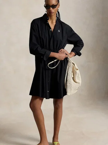 Polo Ralph Lauren rochie din MW CTN PW-WVN-DRESSES negru