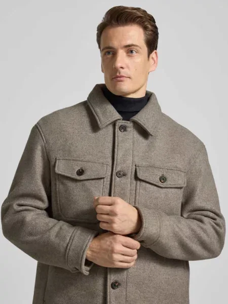 Kurtka koszulowa o kroju regular fit z dodatkiem wełny model ‘MITCH’ Selected Homme