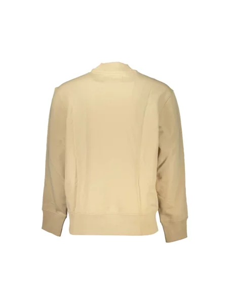 Bluza z nadrukiem Calvin Klein Jeans z długim rękawem beżowa