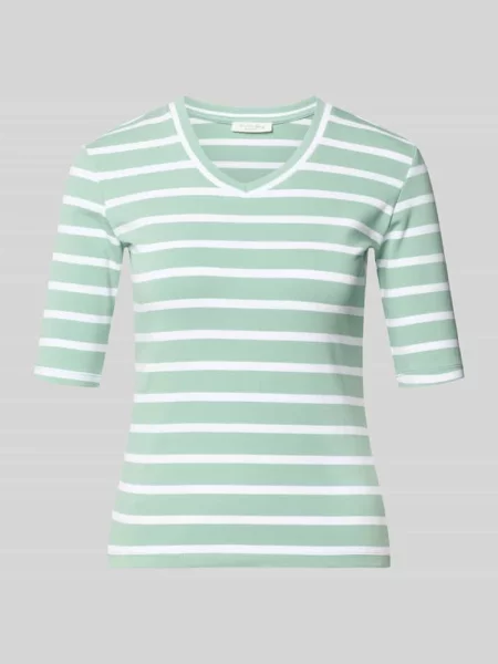 T-shirt ze wzorem w i dekoltem w serek Christian Berg Woman