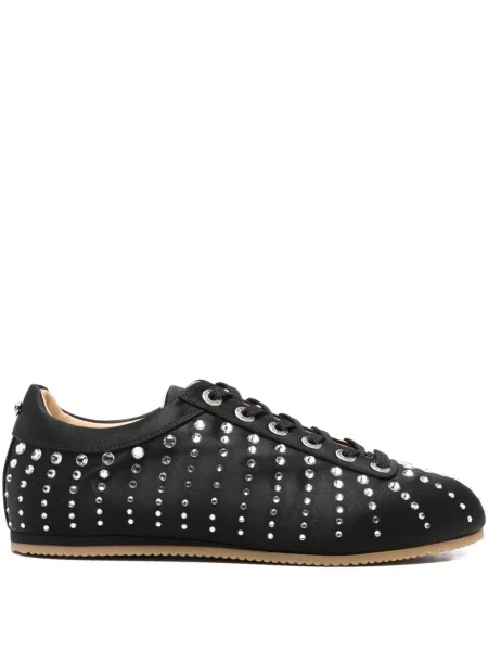 Sneakerși Mach & Mach cu șireturi din dantelă de cristal negru