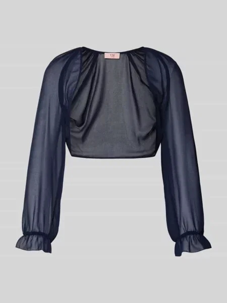 Bolero o kroju relaxed fit w półprzezroczystym designie Vm By Vera Mont granatowa
