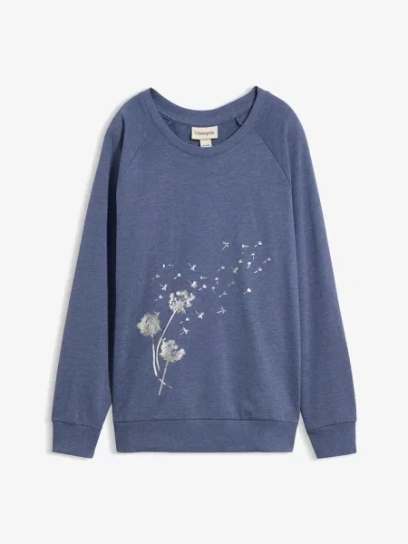 Bluza z mieszanki bawełny niebieska
