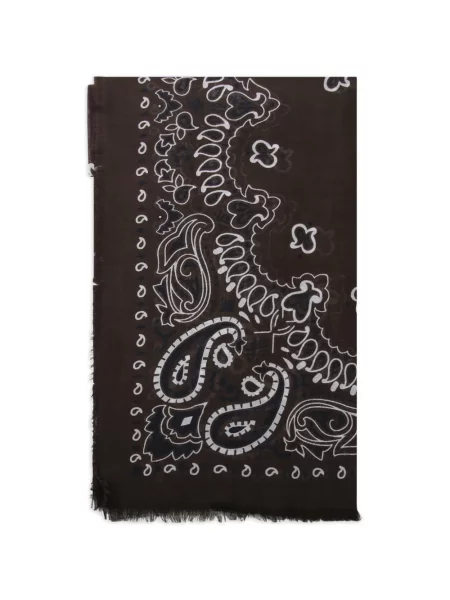 Fular Beyou cu franjuri cu model paisley maro