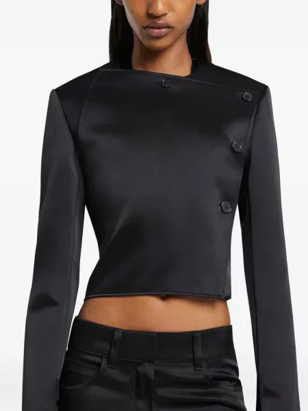 Geacă Courreges din satin negru