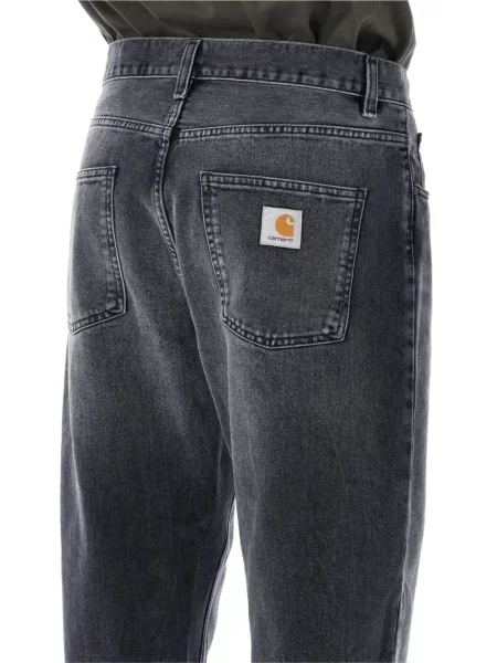 Blugi Carhartt Wip cu autograf gri