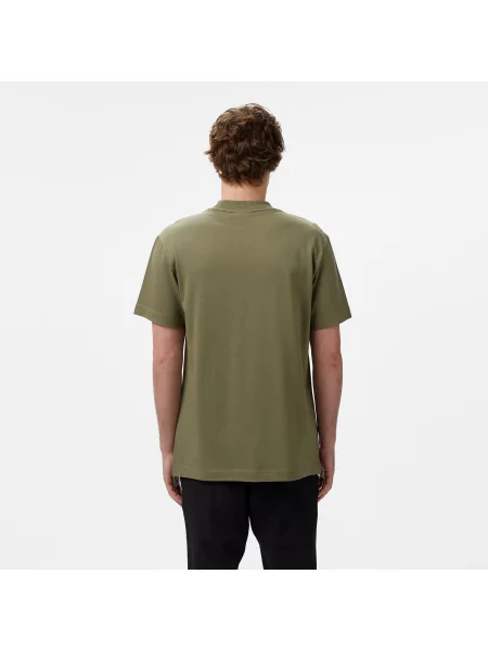 Lacoste T-Shirt Z Okrągłym Dekoltem Relaxed Fit Khaki zielony