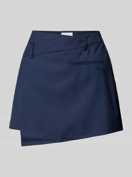 Spódnica mini w kopertowym stylu model ‘Dita’ Leger granatowa