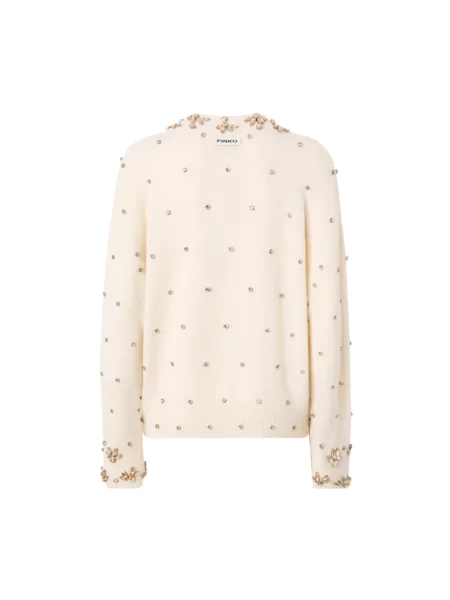 Sweter Pinko wełniany różowy