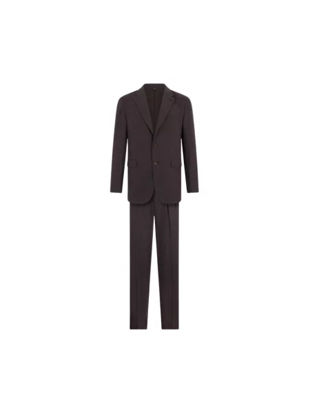 Garnitur Brooks Brothers wełniany w kolorze melanż fioletowy