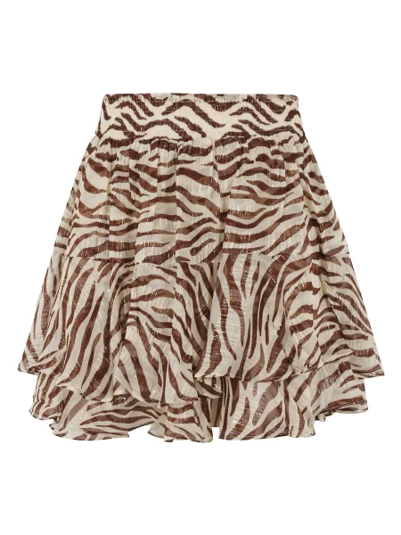 Mała spódnica mini Mc2 Saint Barth w zebrę mini brązowa