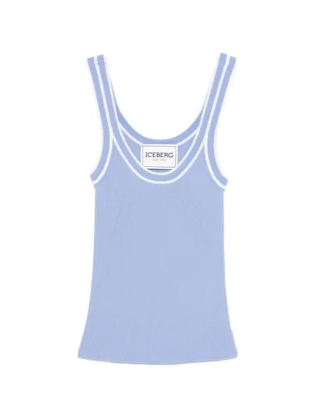 Top Iceberg prążkowany niebieski