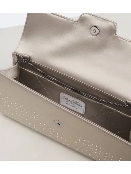 Geantă plic Roger Vivier din satin gri