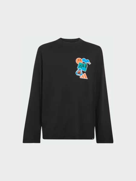 Дитячий Лонгслів adidas комбінований верх чорний