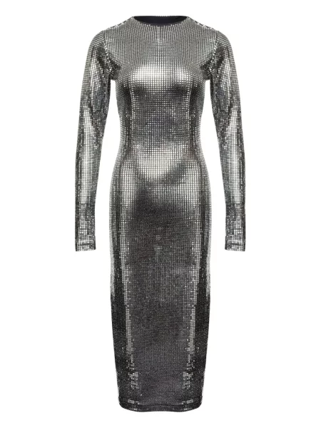 Sukienka maxi Mm6 Maison Margiela do kolan garniturowa srebrna