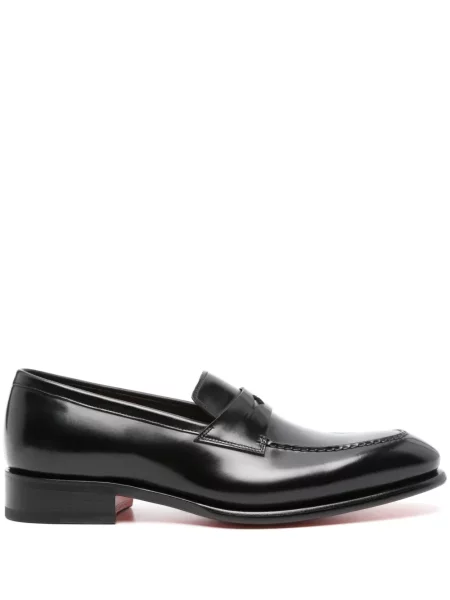 Pantofi loafer Santoni din piele negru