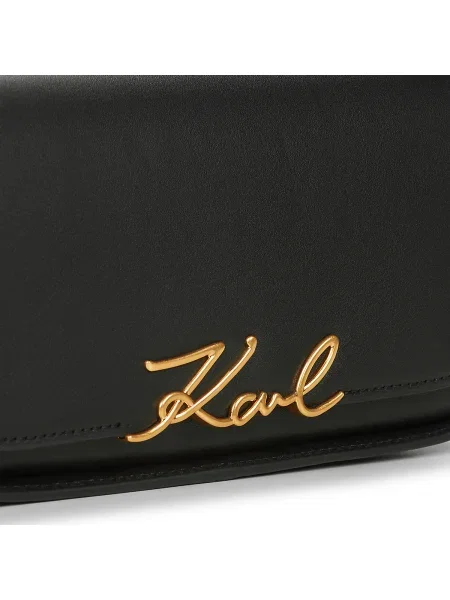 Geanta de piele Karl Lagerfeld K/Signature negru