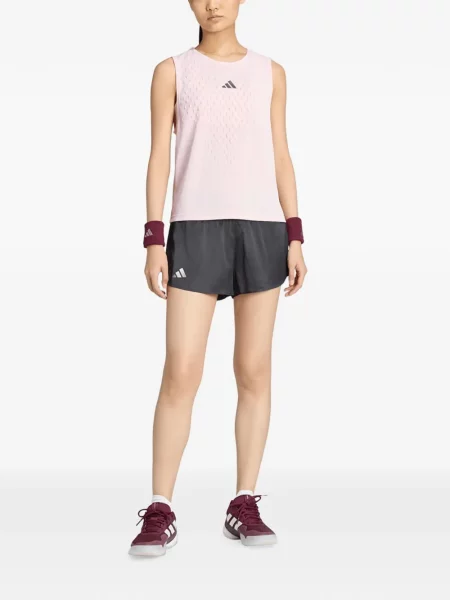 Tricou Adidas cu broderie cu dungi tenis negru